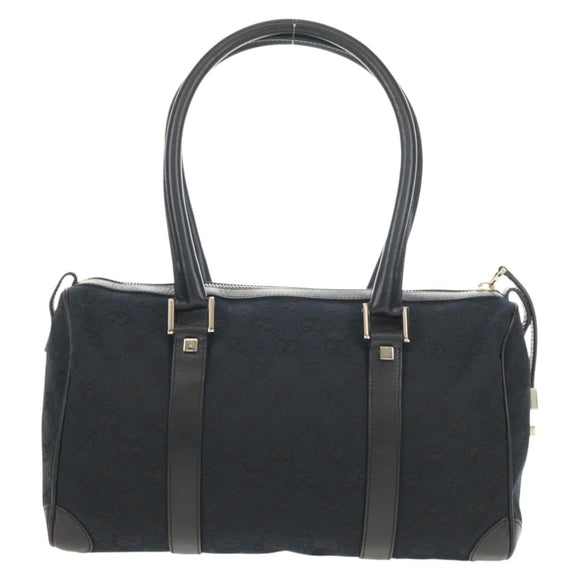 GUCCI GG Canvas Hand Bag Black Gold 000 0851 Auth am9595V