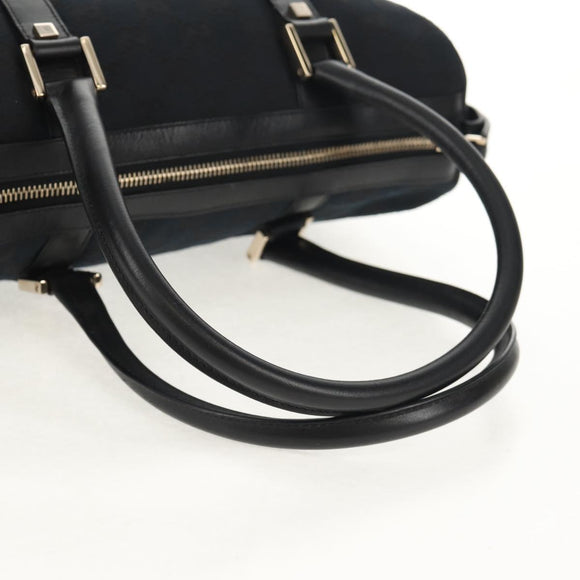 GUCCI GG Canvas Hand Bag Black Gold 000 0851 Auth am9595V