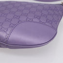 GUCCI GG Canvas Gussissima Shoulder Bag Leather Purple Gold 257072 Auth am9596V-14
