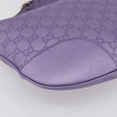 GUCCI GG Canvas Gussissima Shoulder Bag Leather Purple Gold 257072 Auth am9596V-17