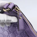 GUCCI GG Canvas Gussissima Shoulder Bag Leather Purple Gold 257072 Auth am9596V-9