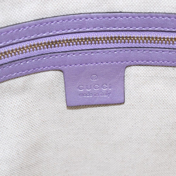 GUCCI GG Canvas Gussissima Shoulder Bag Leather Purple Gold 257072 Auth am9596V