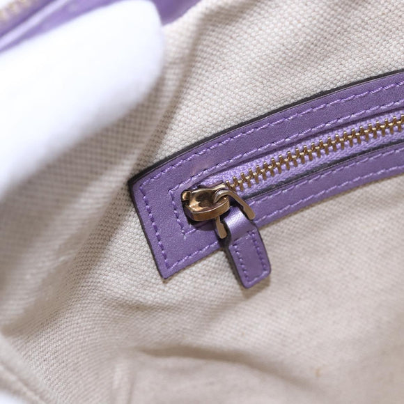GUCCI GG Canvas Gussissima Shoulder Bag Leather Purple Gold 257072 Auth am9596V