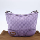 GUCCI GG Canvas Gussissima Shoulder Bag Leather Purple Gold 257072 Auth am9596V-12