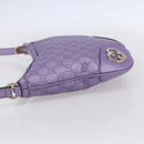 GUCCI GG Canvas Gussissima Shoulder Bag Leather Purple Gold 257072 Auth am9596V-3