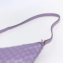 GUCCI GG Canvas Gussissima Shoulder Bag Leather Purple Gold 257072 Auth am9596V-8