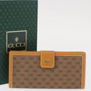 GUCCI Micro GG Supreme Long Wallet PVC Beige Gold 035 001 0758 Auth am9600V-20