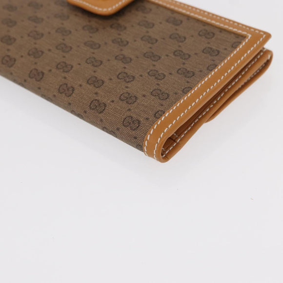 GUCCI Micro GG Supreme Long Wallet PVC Beige Gold 035 001 0758 Auth am9600V