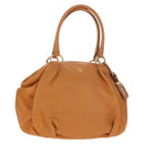 PRADA Shoulder Bag Leather Brown Gold Auth am9602V-1