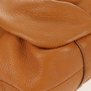 PRADA Shoulder Bag Leather Brown Gold Auth am9602V-8