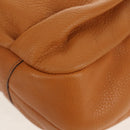 PRADA Shoulder Bag Leather Brown Gold Auth am9602V-15