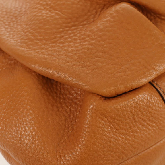 PRADA Shoulder Bag Leather Brown Gold Auth am9602V