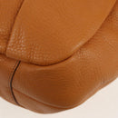 PRADA Shoulder Bag Leather Brown Gold Auth am9602V-17