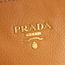 PRADA Shoulder Bag Leather Brown Gold Auth am9602V-18