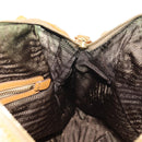 PRADA Shoulder Bag Leather Brown Gold Auth am9602V-22