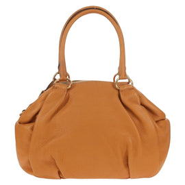 PRADA Shoulder Bag Leather Brown Gold Auth am9602V - 0