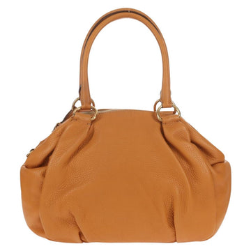 PRADA Shoulder Bag Leather Brown Gold Auth am9602V - 0