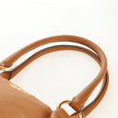 PRADA Shoulder Bag Leather Brown Gold Auth am9602V-14
