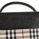 BURBERRY Nova Check Hand Bag Canvas Beige Silver Auth am9603A-14