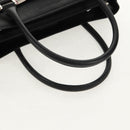 BURBERRY Nova Check Hand Bag Canvas Beige Silver Auth am9603A-7