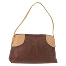 ETRO Paisley Shoulder Bag Canvas Brown Auth am9604-1