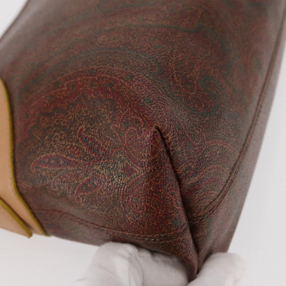 ETRO Paisley Shoulder Bag Canvas Brown Auth am9604