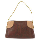 ETRO Paisley Shoulder Bag Canvas Brown Auth am9604-13