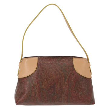 ETRO Paisley Shoulder Bag Canvas Brown Auth am9604 - 0