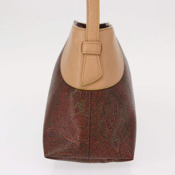 ETRO Paisley Shoulder Bag Canvas Brown Auth am9604