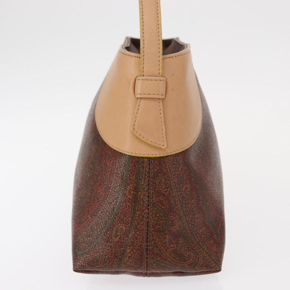 ETRO Paisley Shoulder Bag Canvas Brown Auth am9604