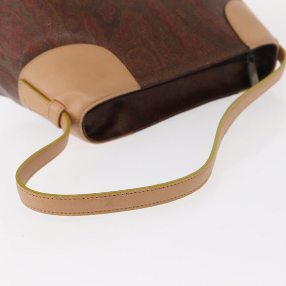 ETRO Paisley Shoulder Bag Canvas Brown Auth am9604