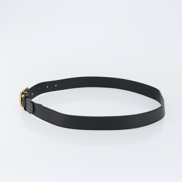 GUCCI GG Marmont Belt Leather 44.1"" Black Gold 575587 Auth am9607
