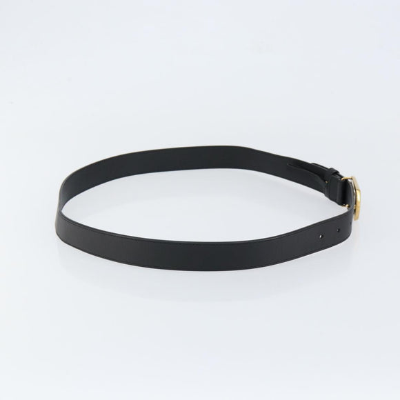GUCCI GG Marmont Belt Leather 44.1"" Black Gold 575587 Auth am9607