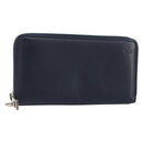 GUCCI Sherry Line Long Wallet Leather Navy Silver 344096 Auth am9608-1