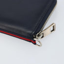 GUCCI Sherry Line Long Wallet Leather Navy Silver 344096 Auth am9608-10