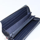 GUCCI Sherry Line Long Wallet Leather Navy Silver 344096 Auth am9608-14