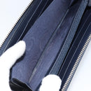 GUCCI Sherry Line Long Wallet Leather Navy Silver 344096 Auth am9608-16