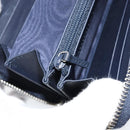 GUCCI Sherry Line Long Wallet Leather Navy Silver 344096 Auth am9608-17