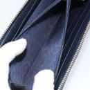 GUCCI Sherry Line Long Wallet Leather Navy Silver 344096 Auth am9608-18