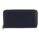 GUCCI Sherry Line Long Wallet Leather Navy Silver 344096 Auth am9608-2