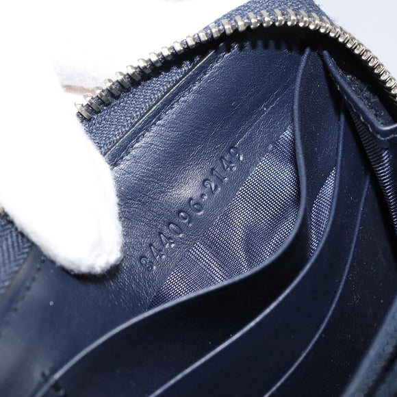 GUCCI Sherry Line Long Wallet Leather Navy Silver 344096 Auth am9608