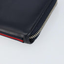 GUCCI Sherry Line Long Wallet Leather Navy Silver 344096 Auth am9608-8