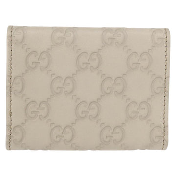 GUCCI GG Canvas Guccissima Card Case Leather White 120965 Auth am9609A - 0