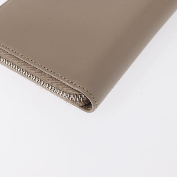 FENDI Long Wallet Leather Beige Gold Auth am9610