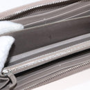 FENDI Long Wallet Leather Beige Gold Auth am9610-20