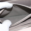 FENDI Long Wallet Leather Beige Gold Auth am9610-10