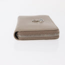 FENDI Long Wallet Leather Beige Gold Auth am9610-3