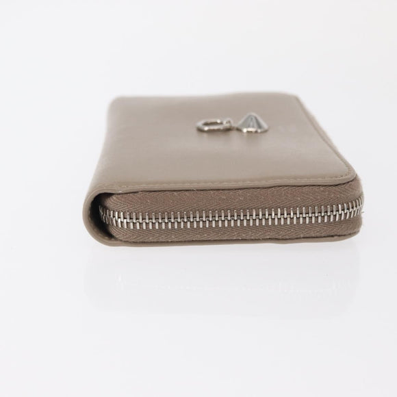 FENDI Long Wallet Leather Beige Gold Auth am9610