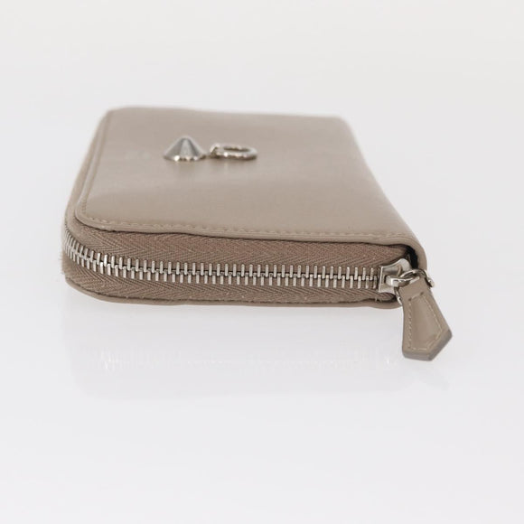 FENDI Long Wallet Leather Beige Gold Auth am9610