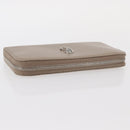 FENDI Long Wallet Leather Beige Gold Auth am9610-5